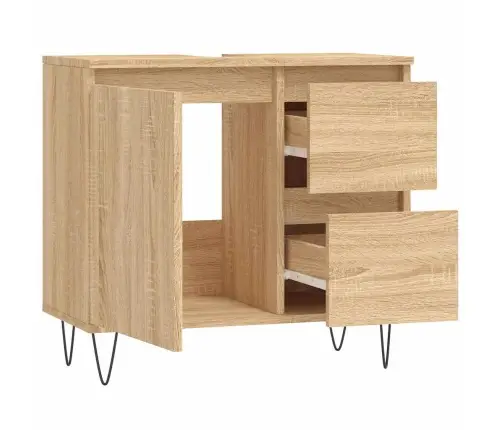 Vannasistabas Skapītis, Ozola, 65X33X60 Cm, Inženierijas Koks Vidaxl