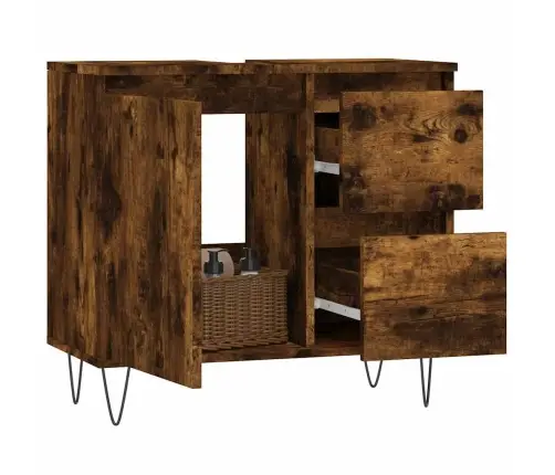 Vonios Kambario Spintelė, Dūminio Ąžuolo, 65X33X60cm Mediena