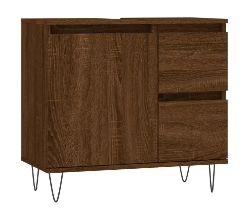 Vannasistabas Skapītis, Ozola, 65X33X60 Cm, Inženierijas Koks Vidaxl