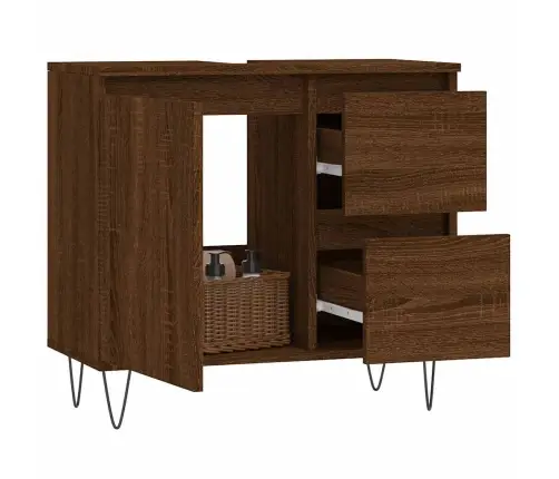 Vannasistabas Skapītis, Ozola, 65X33X60 Cm, Inženierijas Koks Vidaxl