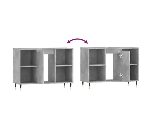 Vannitoakapp, Betoonhall, 80 X 33 X 60 cm Tehispuit