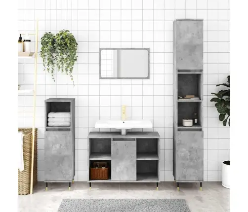 Vannitoakapp, Betoonhall, 80 X 33 X 60 cm Tehispuit