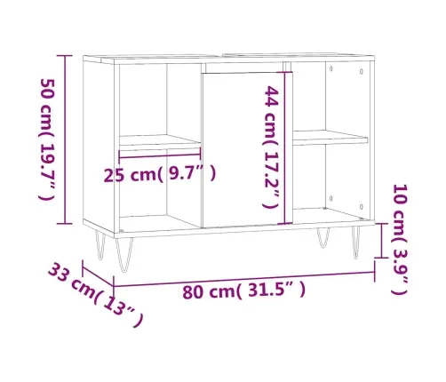 Vannasistabas Skapītis, 80X33X60 Cm, Inženierijas Koks, Melns Vidaxl