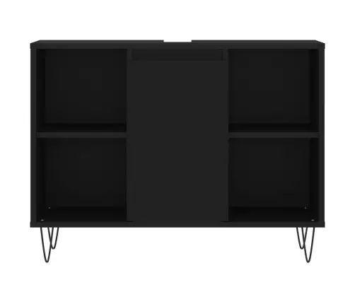 Vannasistabas Skapītis, 80X33X60 Cm, Inženierijas Koks, Melns Vidaxl