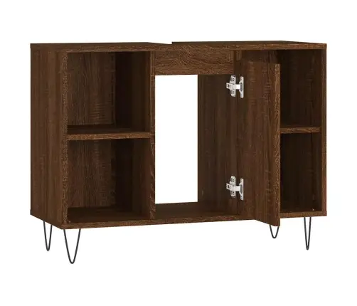 Vannasistabas Skapītis, Ozola, 80X33X60 Cm, Inženierijas Koks Vidaxl