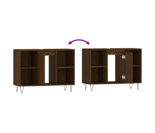 Vannasistabas Skapītis, Ozola, 80X33X60 Cm, Inženierijas Koks Vidaxl