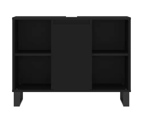 Vannasistabas Skapītis, 80X33X60 Cm, Inženierijas Koks, Melns Vidaxl