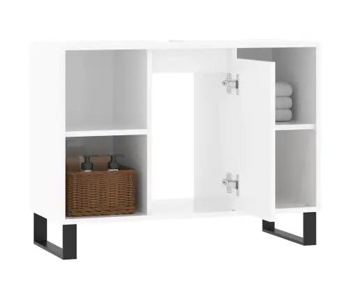 Vannasistabas Skapītis, Balts, 80X33X60 Cm, Inženierijas Koks Vidaxl