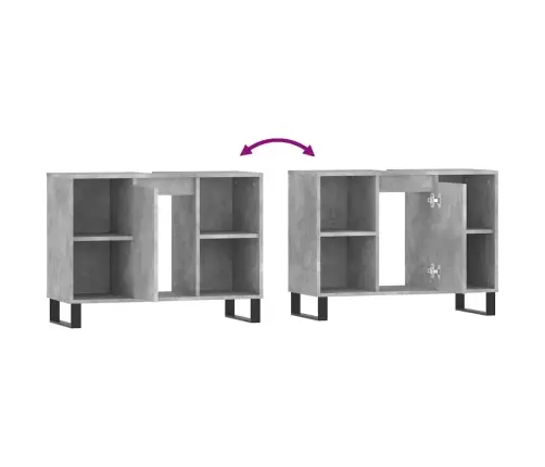 Vonios Kambario Spintelė, Betono Pilka, 80X33X60cm Mediena