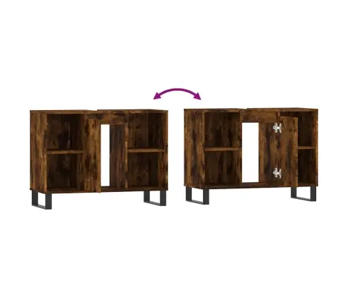 Vannasistabas Skapītis, 80X33X60Cm, Inženierijas Koks, Ozolkoka Vidaxl