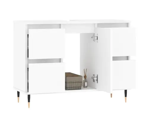 Vannasistabas Skapītis, 80X33X60 Cm, Inženierijas Koks, Balts Vidaxl