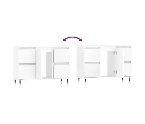 Vannasistabas Skapītis, 80X33X60 Cm, Inženierijas Koks, Balts Vidaxl