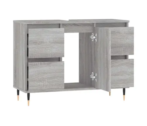 Vonios Kambario Spintelė, Pilka Ąžuolo, 80X33X60cm Mediena