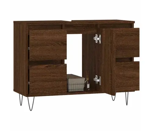 Vonios Kambario Spintelė, Ruda Ąžuolo, 80X33X60cm Mediena