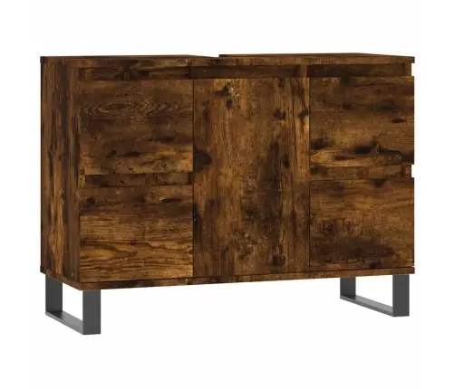 Vannasistabas Skapītis, 80X33X60Cm, Inženierijas Koks, Ozolkoka Vidaxl