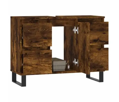 Vannasistabas Skapītis, 80X33X60Cm, Inženierijas Koks, Ozolkoka Vidaxl