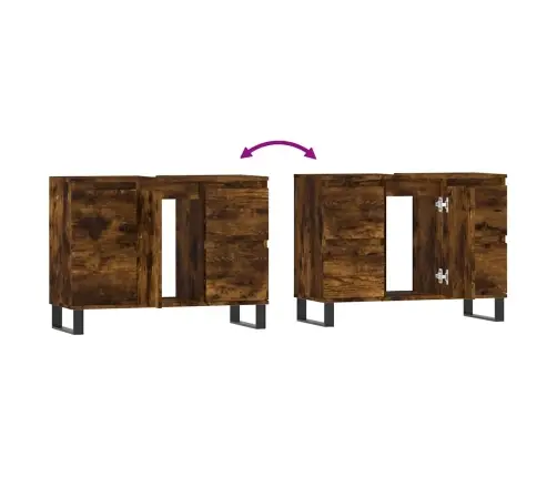 Vannasistabas Skapītis, 80X33X60Cm, Inženierijas Koks, Ozolkoka Vidaxl