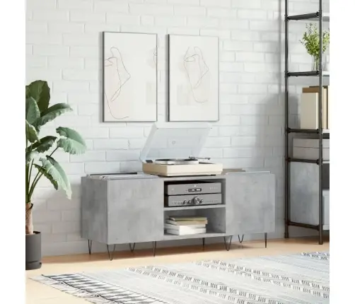 Ierakstu Skapītis, 121X38X48 Cm, Inženierijas Koks, Betonpelēks Vidaxl