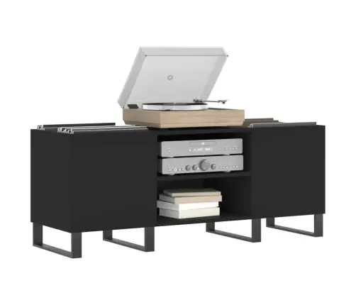 Ierakstu Skapītis, 121X38X48 Cm, Inženierijas Koks, Melns Vidaxl