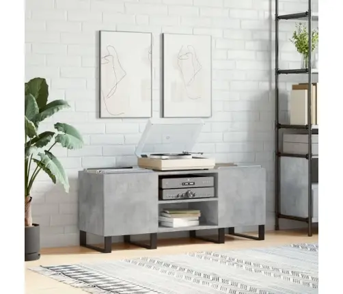 Ierakstu Skapītis, 121X38X48 Cm, Inženierijas Koks, Betonpelēks Vidaxl