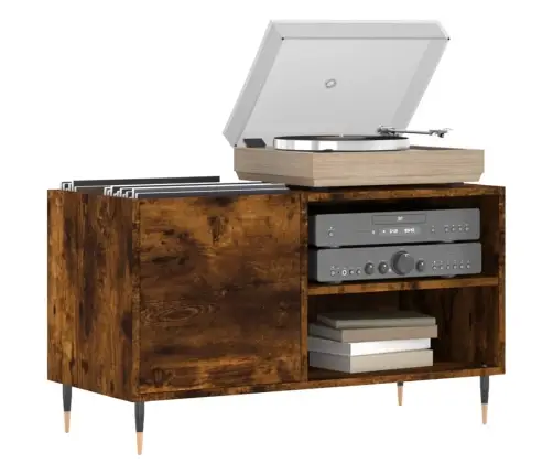 Vinilinių Plokštelių Spintelė, Dūminė, 85X38X48cm Mediena