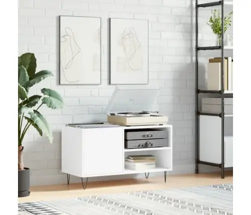 Vinilinių Plokštelių Spintelė, Balta, 85X38X48cm Mediena