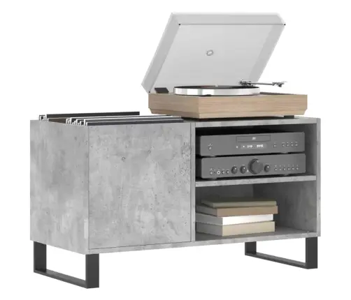 Ierakstu Skapītis, 85X38X48 Cm, Inženierijas Koks, Pelēks Vidaxl