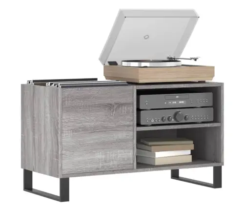 Ierakstu Skapītis, 85X38X48 Cm, Inženierijas Koks, Pelēks Vidaxl