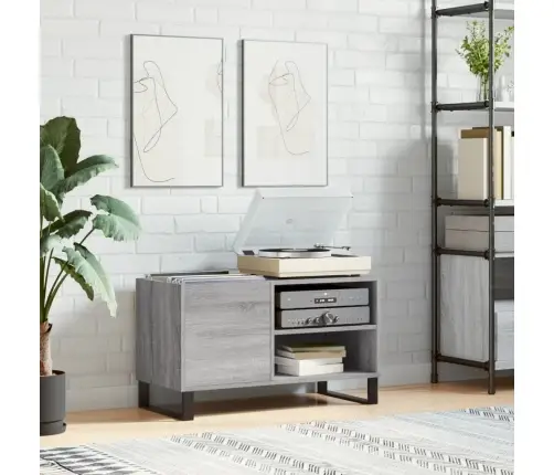 Ierakstu Skapītis, 85X38X48 Cm, Inženierijas Koks, Pelēks Vidaxl