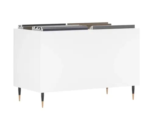 Vinilinių Plokštelių Spintelė, Balta, 74,5X38X48cm Mediena