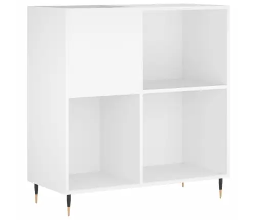 Vinilinių Plokštelių Spintelė, Balta, 84,5X38X89cm Mediena