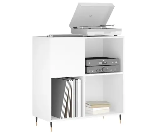 Vinilinių Plokštelių Spintelė, Balta, 84,5X38X89cm Mediena