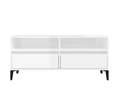 Telerikapp, Kõrgläikega Valge, 100X34,5X44,5 cm Tehispuit