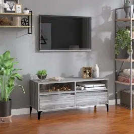 Tv Skapītis, Pelēks, 100X34,5X44,5 Cm, Inženierijas Koks Vidaxl