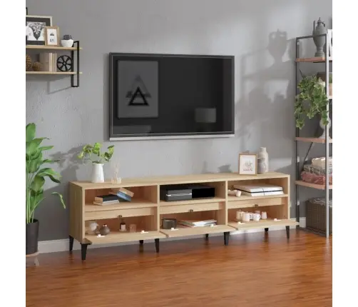 Televizoriaus Spintelė, Ąžuolo, 150X30X44,5cm Apdirbta Mediena