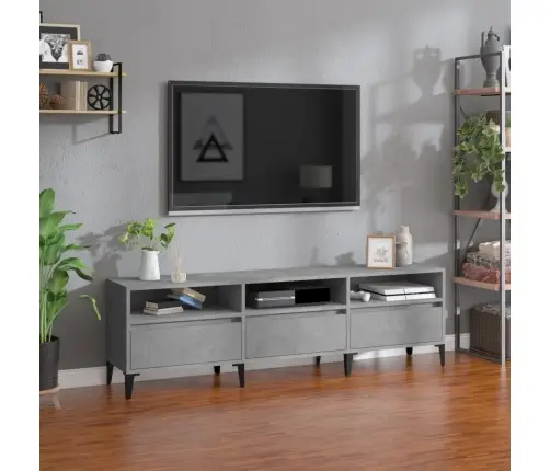 Tv Skapītis, Betona Pelēks, 150X30X44,5 Cm, Inženierijas Koks Vidaxl