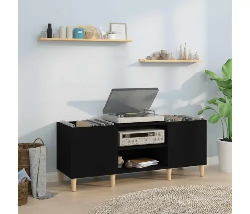 Ierakstu Skapītis, 121X38X48 Cm, Inženierijas Koks, Melns Vidaxl