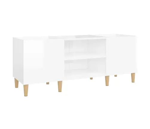 Vinilinių Plokštelių Spintelė, Balta, 121X38X48cm Mediena