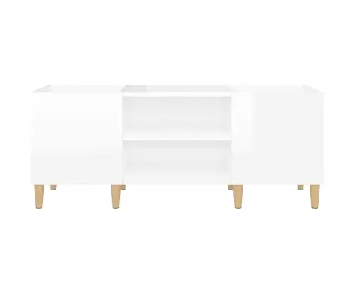 Vinilinių Plokštelių Spintelė, Balta, 121X38X48cm Mediena