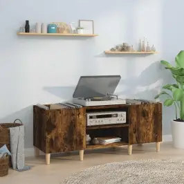 Vinilinių Plokštelių Spintelė, Dūminė, 121X38X48cm Mediena