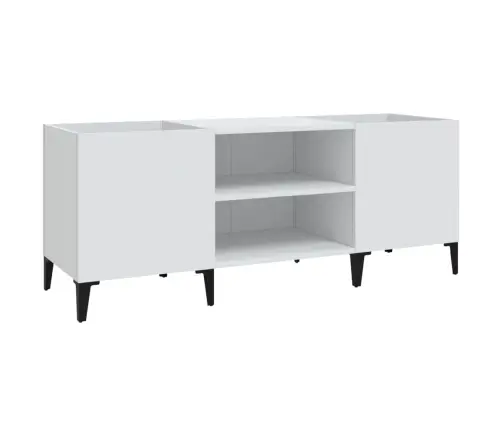 Vinilinių Plokštelių Spintelė, Balta, 121X38X48cm Mediena