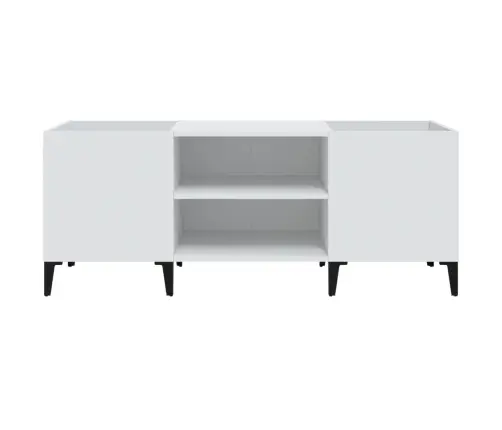 Vinilinių Plokštelių Spintelė, Balta, 121X38X48cm Mediena