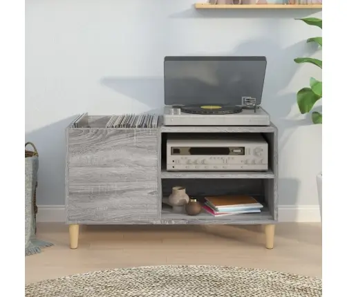 Ierakstu Skapītis, 84,5X38X48 Cm, Inženierijas Koks, Pelēks Vidaxl