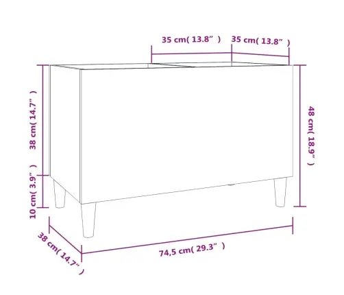 Plaadikapp, Must, 74,5 X 38 X 48 cm Tehispuit