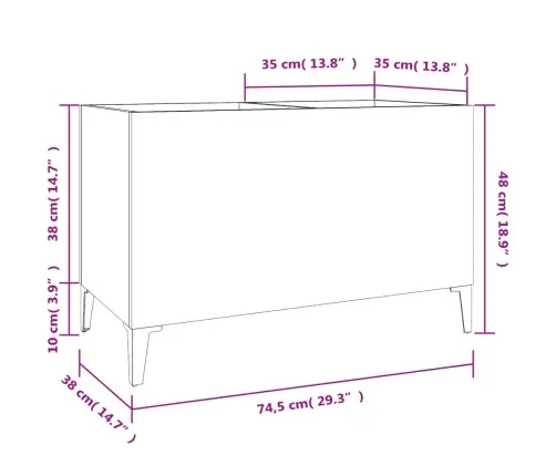 Skapītis, 74,5X38X48 Cm, Inženierijas Koks, Ozolkoka Vidaxl