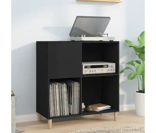 Vinilinių Plokštelių Spintelė, Juoda, 84,5X38X89cm Mediena