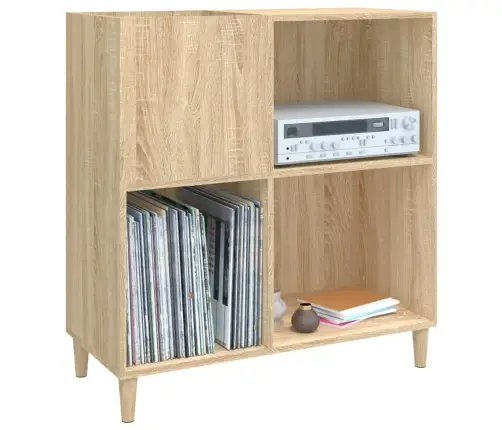 Vinilinių Plokštelių Spintelė, Ąžuolo, 84,5X38X89cm Mediena