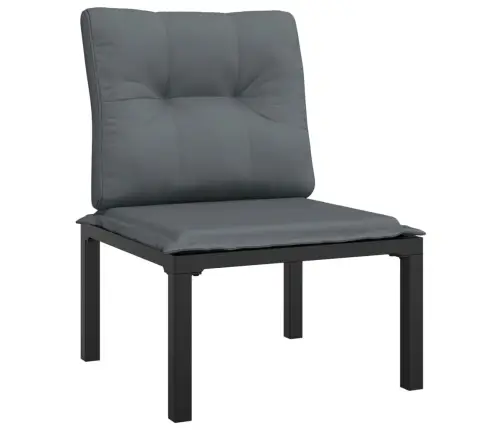 4-Osaline Aiamööbli Komplekt Patjadega, Must/Hall, Polürotang