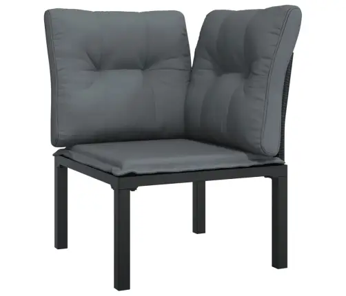 5-Daļīgs Dārza Atpūtas Mēbeļu Komplekts, Melna Un Pelēka Pe Vidaxl