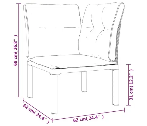 3-Daļīgs Dārza Dīvānu Komplekts, Melna Un Pelēka Pe Rotangpalma Vidaxl